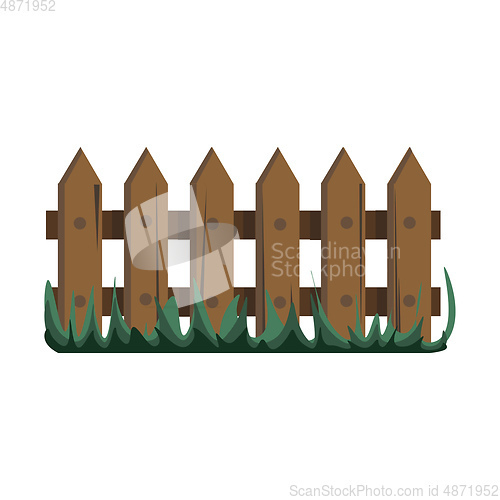 Image of Garden fence vector or color illustration