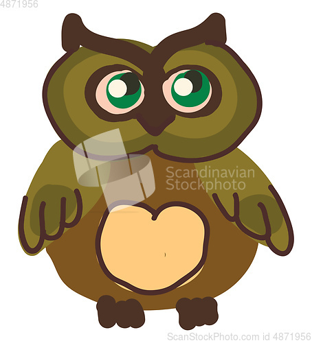 Image of A chubby owl vector or color illustration