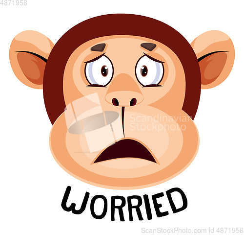 Image of Monkey is feeling worried, illustration, vector on white backgro