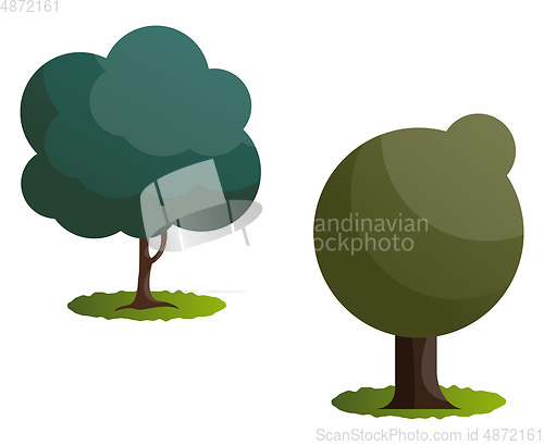 Image of Couple of green trees vector illustration on white background