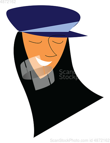 Image of Girl with blue cap vector or color illustration