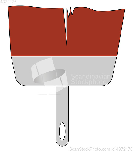 Image of A big red color paintbrush for painting the walls vector or colo