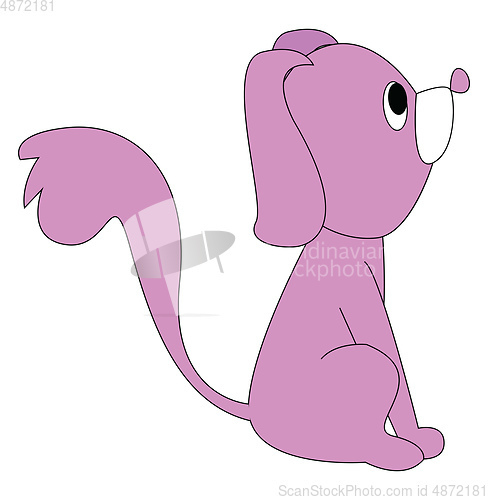 Image of Cute pink dog sitting vector illustration on white background 