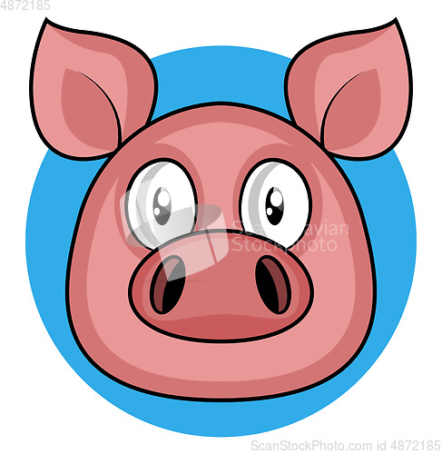 Image of Cute cartoon pink pig vector illustration on white background