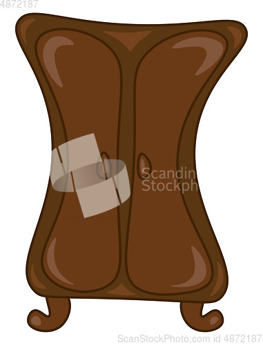 Image of A brown wardrobe vector or color illustration