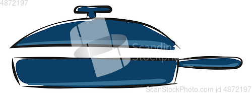 Image of Clipart of a portable blue-colored brazier vector or color illus