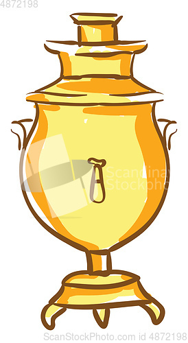 Image of Clipart of an oval-shaped Russian samovar vector or color illust