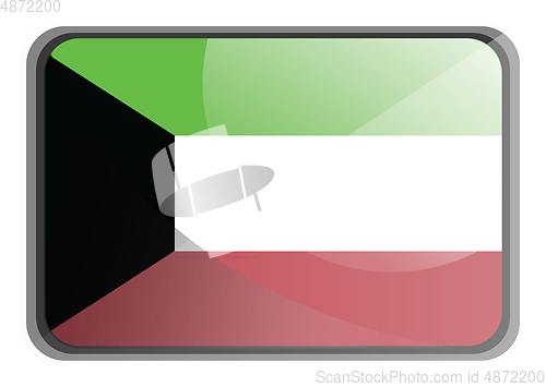 Image of Vector illustration of Kuwait flag on white background.