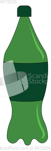 Image of Light green bottle with dark green label vector illustration on 