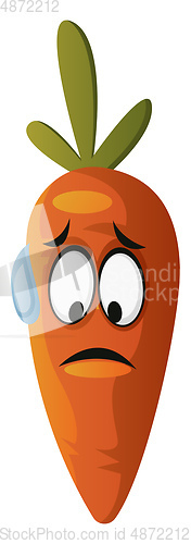 Image of Worried carrot face illustration vector on white background