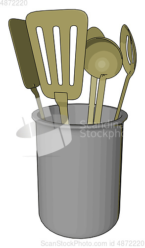 Image of A spoon rest picture vector or color illustration