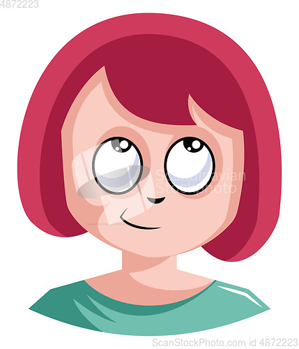 Image of Young female with red hair is unfocused illustration vector on w