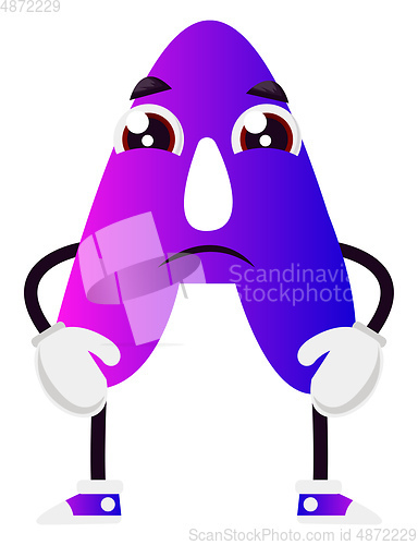 Image of Purple letter A vector illustration on white backgorund
