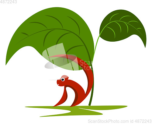 Image of Monkey under the tree illustration vector on white background 