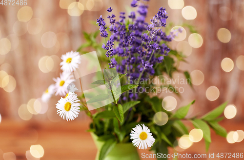 Image of close up of bunch of herbs and flowers