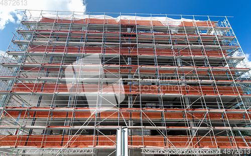Image of building under construction with scaffolding