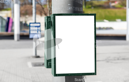 Image of empty billboard on waste container in tallinn city