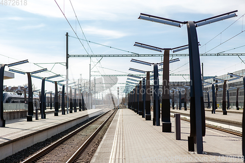 Image of empty railway station in tallinn city, estonia