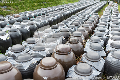 Image of Row of Vinegar Barrel store at outdoor