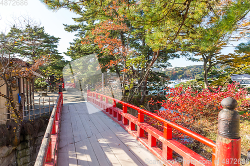 Image of Matsushima Miyagi and red bridge