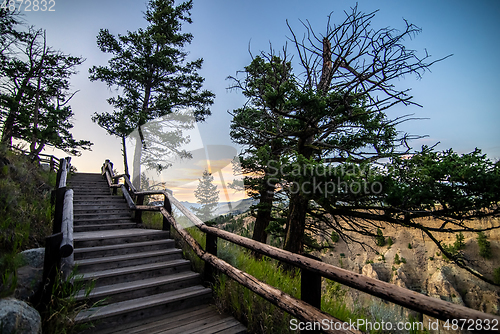 Image of View from Calcite Springs Overlook of the Yellowstone River.