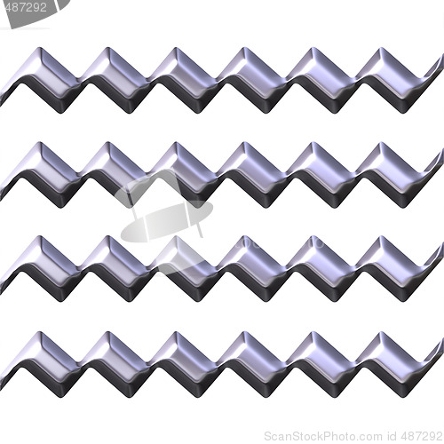 Image of 3d silver zig zag texture