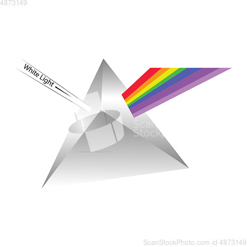 Image of Prism reflecting light vector illustration on white background.