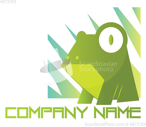 Image of Light green frog with big eyes vector logo illustration on a whi