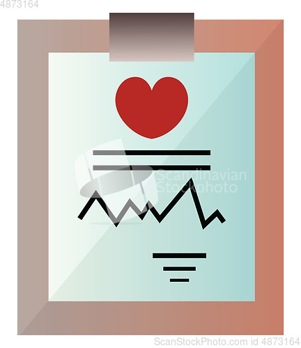 Image of Medical record on a clipboard vector illustration on a white bac