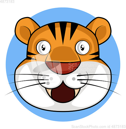 Image of Happy cartoon tiger vector illustration on white background