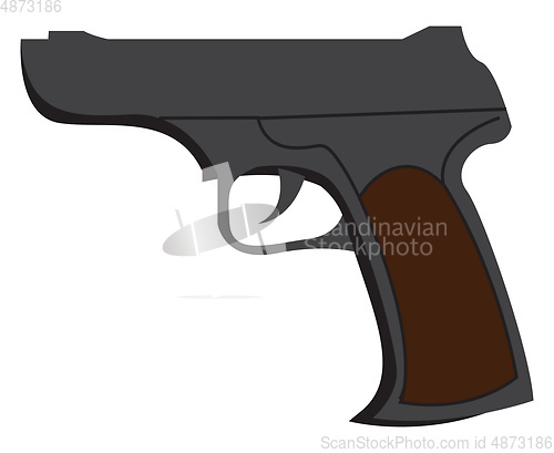 Image of A pistol fire arm vector or color illustration