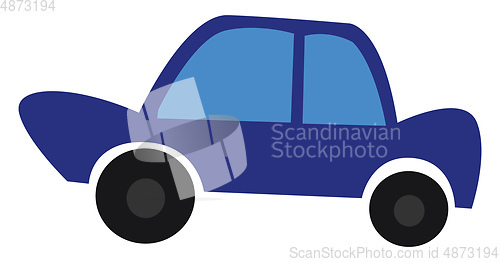 Image of A blue car vector or color illustration