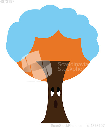 Image of An orange tree vector or color illustration