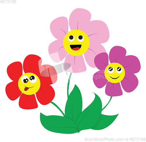 Image of Flowers vector color illustration.