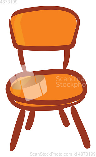Image of Clipart of an orange-colored chair vector or color illustration