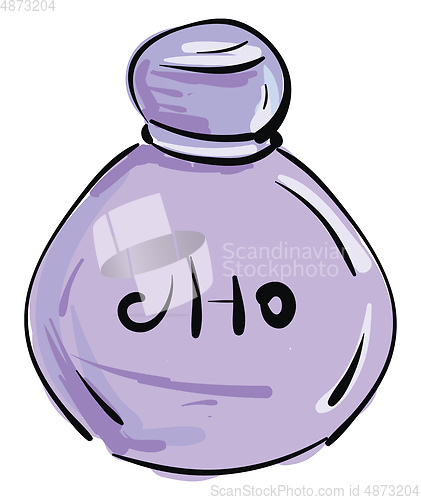 Image of Violet parfume bottle vector illustration on white background 