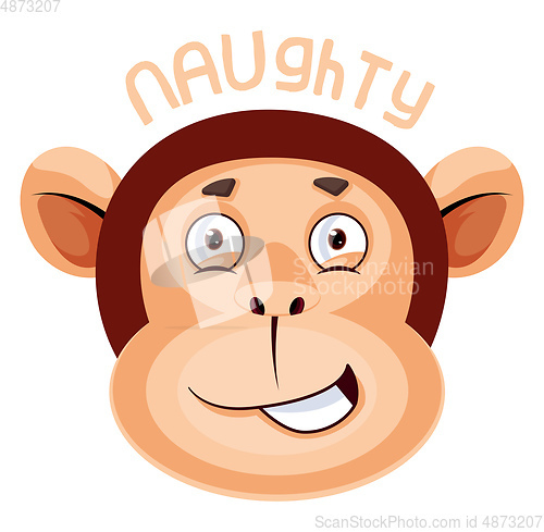 Image of Monkey is feeling naughty, illustration, vector on white backgro