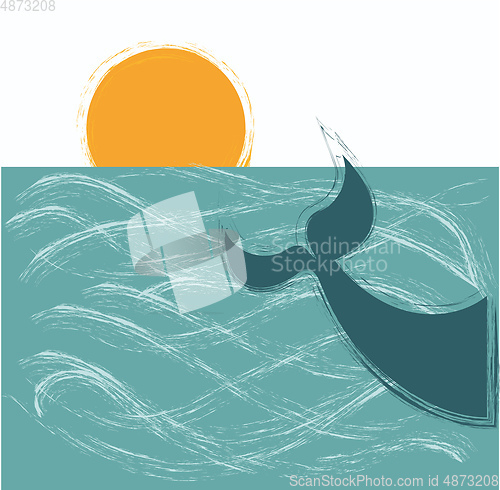 Image of Painting of a sea vector or color illustration