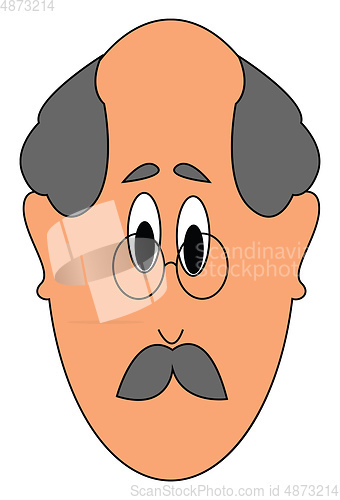 Image of Old man with grey hair vector or color illustration