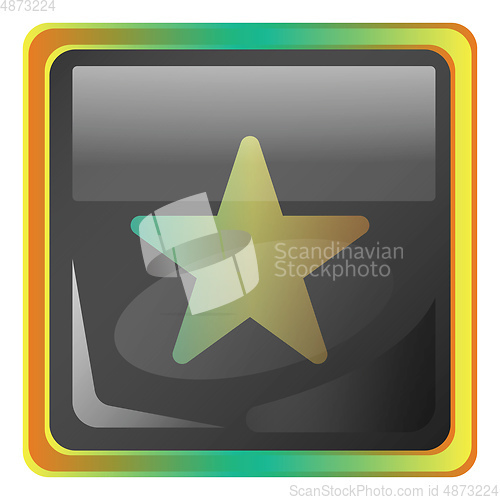 Image of Star grey vector icon illustration with colorful details on whit
