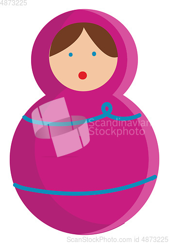 Image of Babushka pink clothes vector illustration on white background 