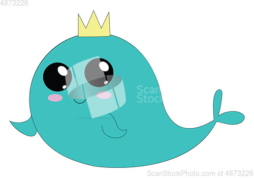 Image of Whale queen vector or color illustration