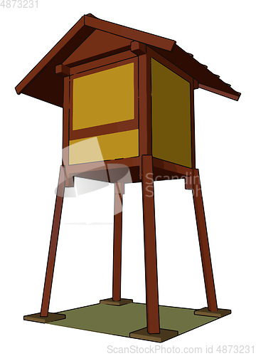 Image of Advantages of hunting tower house vector or color illustration