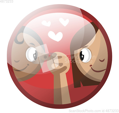 Image of Cartoon character of a boy and a girl holding hands vector illus