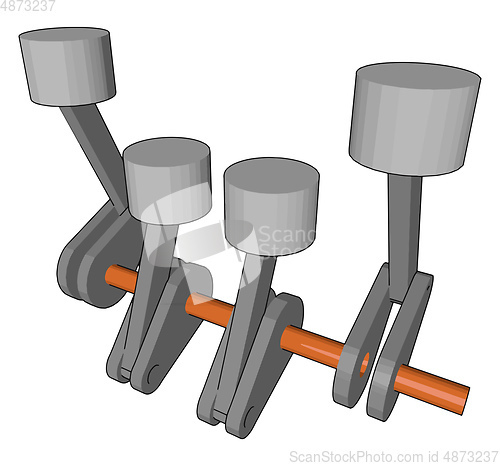 Image of Mechanical part vector or color illustration