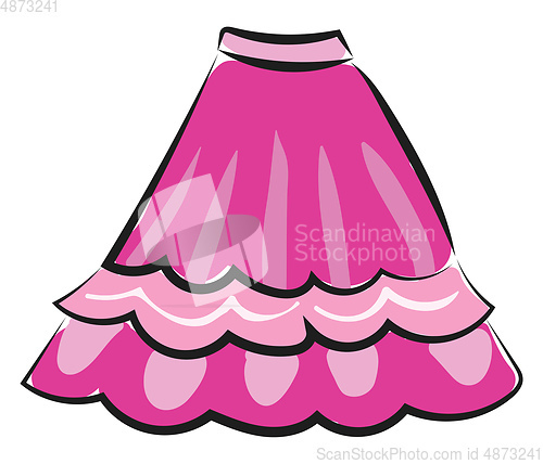 Image of Painting of a showcase pink-colored jupe skirt for children or w