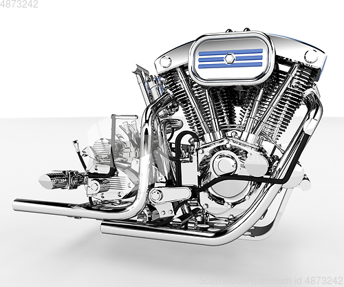 Image of A V-twin engine vector or color illustration