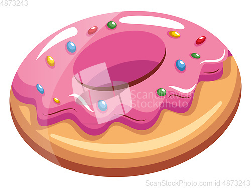 Image of Pink Choco Pie, vector color illustration.