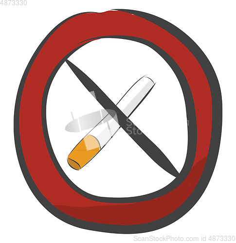 Image of No smoking sign vector or color illustration