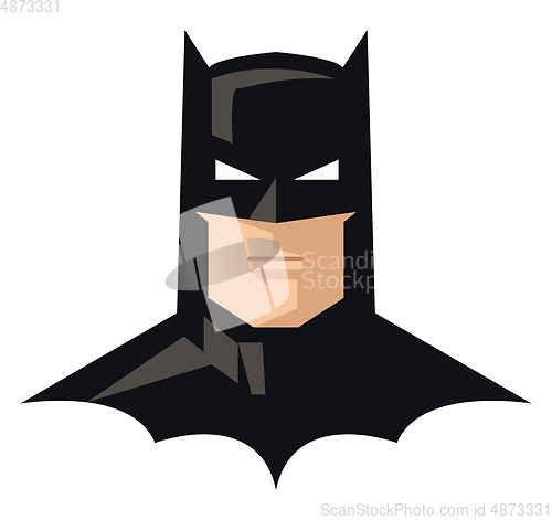 Image of Clipart of comic superhero batman in his iconic costume vector c